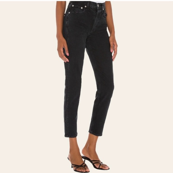 Free ship - AGOLDE Jeans Jamie Straight Leg High Rise Ankle Crop Denim Size 23 - Picture 3 of 12